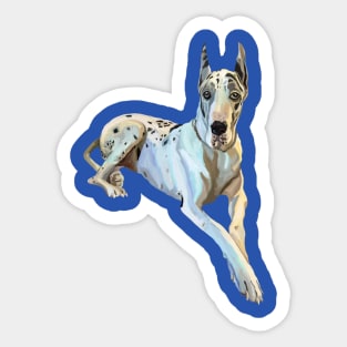 Blue Harlequin Great Dane Dog Sticker